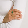 Brass Clover Dark Green Resin Gold - Things I Like Things I Love