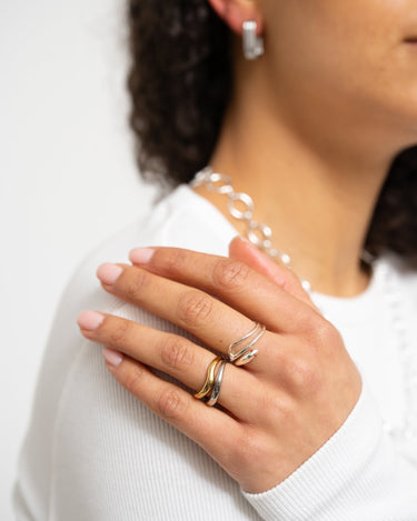 Brass Tiny Snake Ring With Red Resin Eye Silver - Things I Like Things I Love