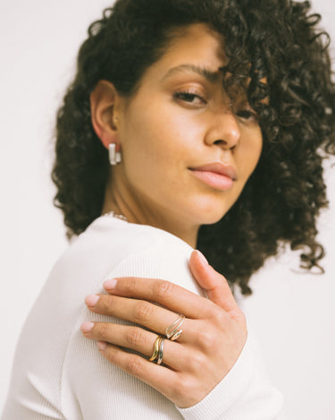 Brass Tiny Snake Ring With Red Resin Eye Silver - Things I Like Things I Love