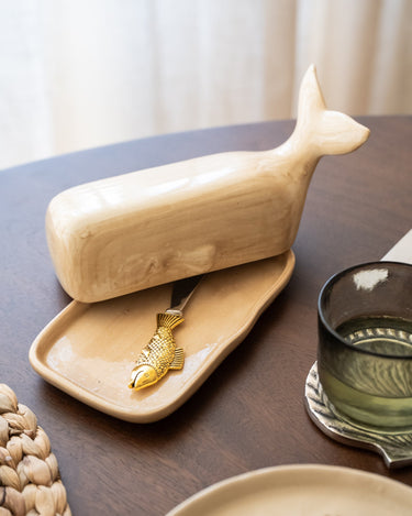 Butter Dish Whale Beige - Things I Like Things I Love