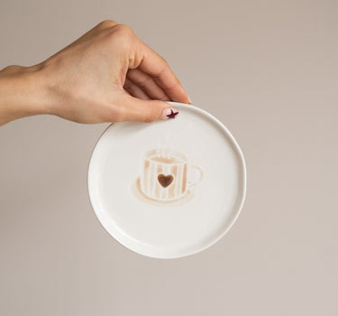 Cake Plate Coffee Heart - Things I Like Things I Love