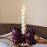 Candle Holder Bow Burgundy - Things I Like Things I Love