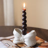 Candle Holder Bow Ivory Shine - Things I Like Things I Love