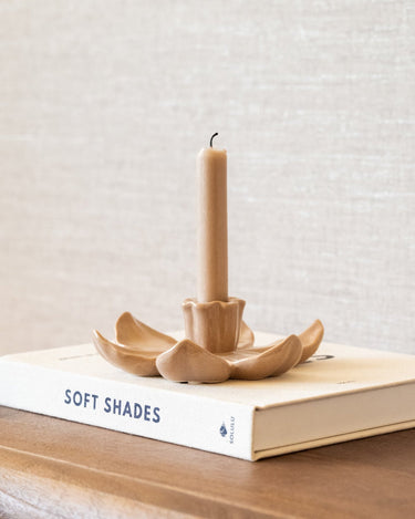 Candle Holder Lotus Beige - Things I Like Things I Love