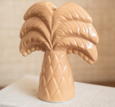 Candle Holder Palm Tree Beige - Things I Like Things I Love