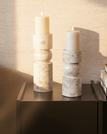 Candle Holder Sculptural Marble - Things I Like Things I Love