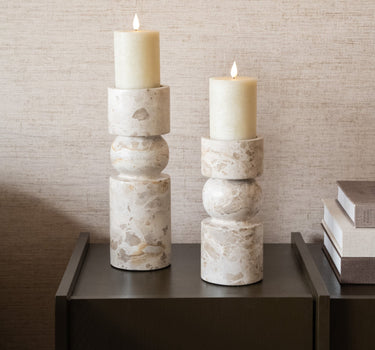 Candle Holder Sculptural Marble - Things I Like Things I Love