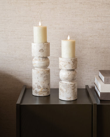 Candle Holder Sculptural Marble - Things I Like Things I Love