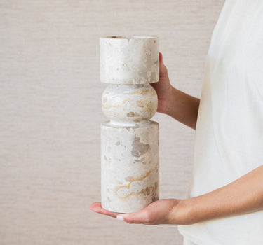 Candle Holder Sculptural Marble - Things I Like Things I Love