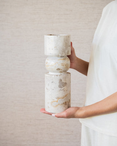 Candle Holder Sculptural Marble - Things I Like Things I Love