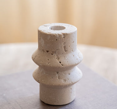 Candle Holder Travertine Natural - Things I Like Things I Love