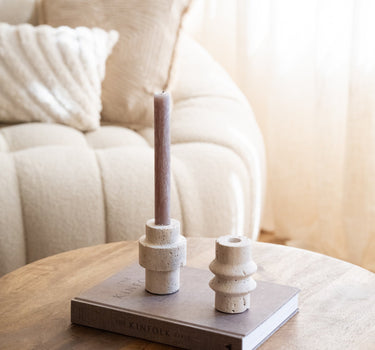 Candle Holder Travertine Natural - Things I Like Things I Love