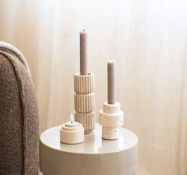 Candle Holder Travertine Natural - Things I Like Things I Love
