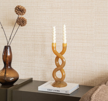 Candle Holder Twist Brown - Things I Like Things I Love