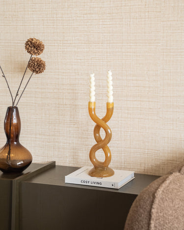 Candle Holder Twist Brown - Things I Like Things I Love