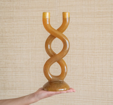 Candle Holder Twist Brown - Things I Like Things I Love