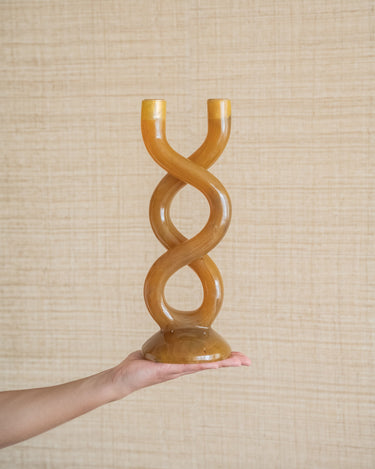 Candle Holder Twist Brown - Things I Like Things I Love