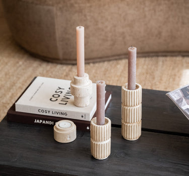 Candle Holder Zilt Beige - Things I Like Things I Love