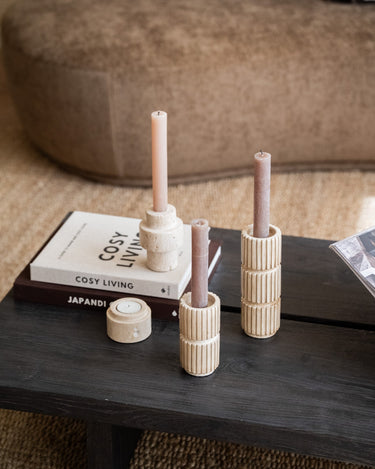 Candle Holder Zilt Beige - Things I Like Things I Love