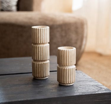 Candle Holder Zilt Beige - Things I Like Things I Love
