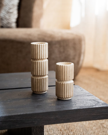 Candle Holder Zilt Beige - Things I Like Things I Love