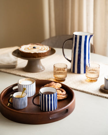 Cappuccino Mug Anafi Blue Stripe - Things I Like Things I Love