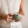Cappuccino Mug Green Stripes - Things I Like Things I Love