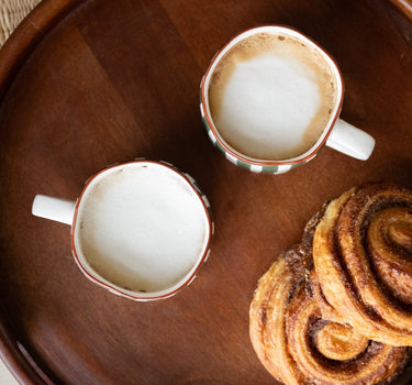 Cappuccino Mug Mykonos Green Stripe - Things I Like Things I Love