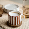 Cappuccino Mug Mykonos Rust Stripe - Things I Like Things I Love