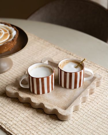 Cappuccino Mug Mykonos Rust Stripe - Things I Like Things I Love
