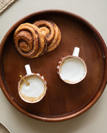 Cappuccino Mug Mykonos Rust Stripe - Things I Like Things I Love