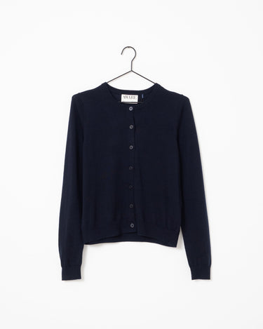 Cara O-Neck Wool Cardigan Night Sky - Things I Like Things I Love