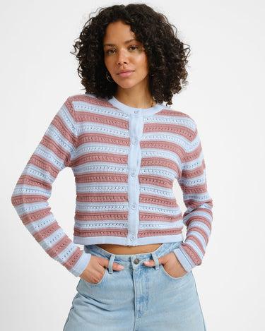Cardigan Striped Blue - Things I Like Things I Love