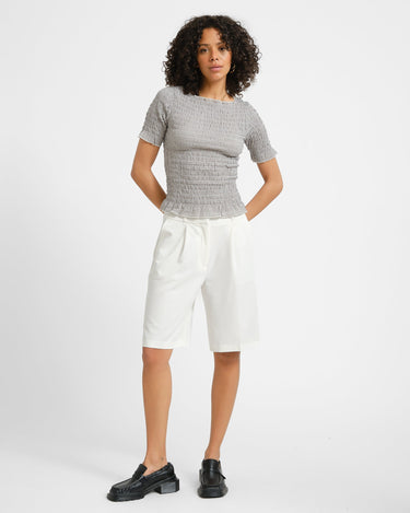 Celina Smock Top Bright White/Black - Things I Like Things I Love