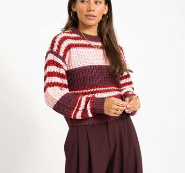 Charlie O-neck Knit Fig/Romance Rose + Rhubarb - Things I Like Things I Love