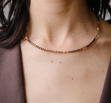 Chique Brown Necklace Gold - Things I Like Things I Love