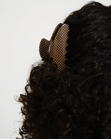 Claw Clip Polkadot Brown - Things I Like Things I Love