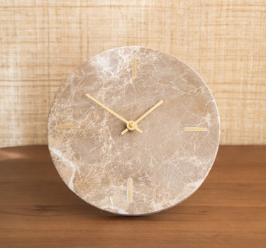 Clock Moreno Marble Brown - Things I Like Things I Love