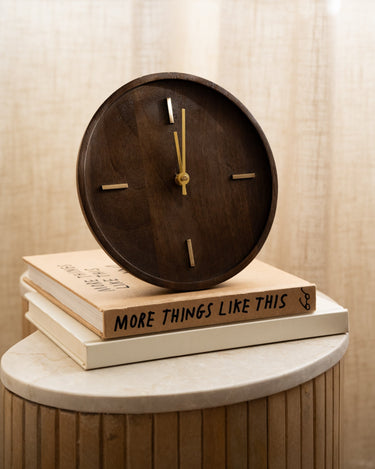 Clock Veti Mango Wood Brown - Things I Like Things I Love
