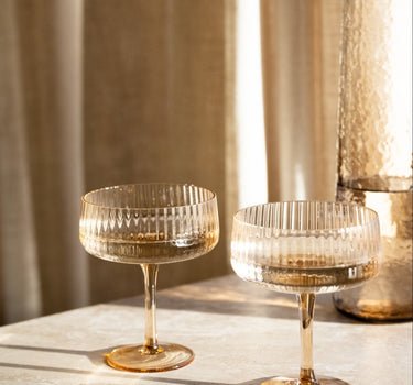 Coupe Glass Amber Ray - Things I Like Things I Love