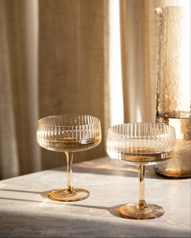 Coupe Glass Amber Ray - Things I Like Things I Love