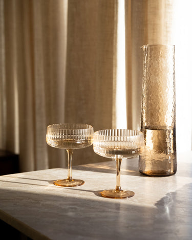 Coupe Glass Amber Ray - Things I Like Things I Love