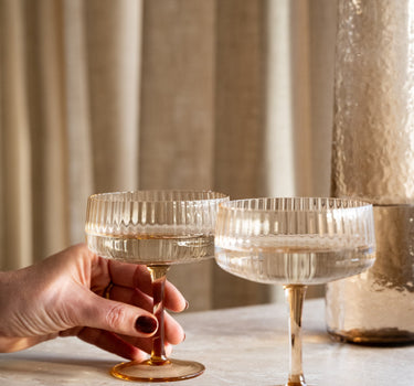 Coupe Glass Amber Ray - Things I Like Things I Love