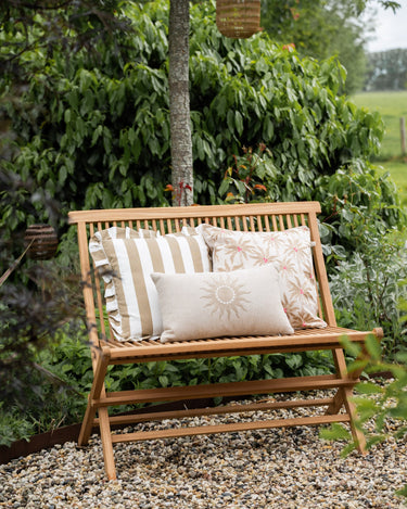 Cushion Bella Ruffle Striped Brown - Things I Like Things I Love