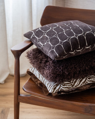 Cushion Doodly Furry Brown - Things I Like Things I Love