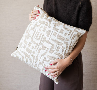 Cushion Fabia Pattern Sand - Things I Like Things I Love