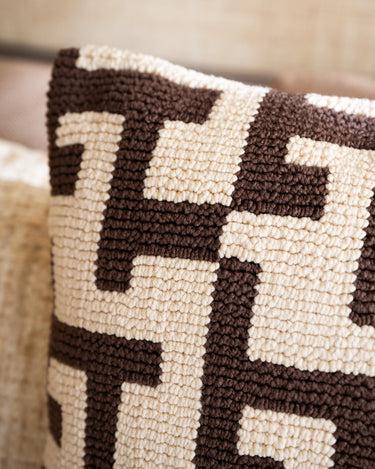 Cushion Geometric Weave Brown - Things I Like Things I Love