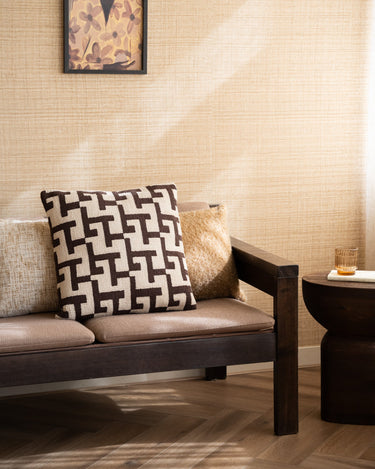 Cushion Geometric Weave Brown - Things I Like Things I Love