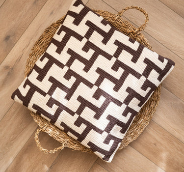 Cushion Geometric Weave Brown - Things I Like Things I Love
