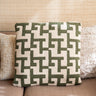 Cushion Geometric Weave Green - Things I Like Things I Love